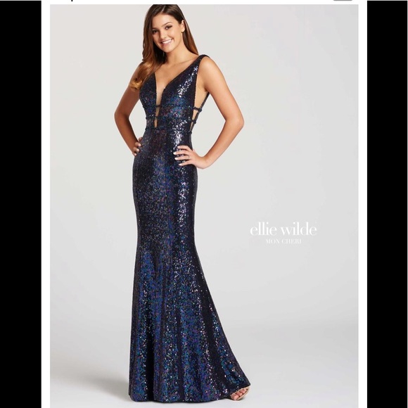 ELLIE WILDE BY MON CHERI EW118096 midnight.NWT - Picture 3 of 4